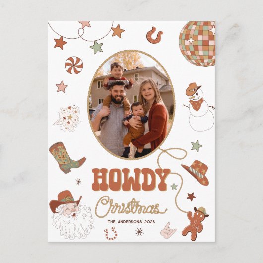 Howdy Westerne kerstfoto Feestdagenkaart (Voorkant)