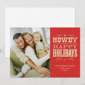 Howdy Westerne kerstkaarten Feestdagenkaart (Voorkant / Achterkant)