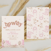 Howdy! Westerne roze cowgirl verjaardag Kaart