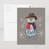 Howdy Winter Cowboy Snowman Briefkaart (Voorkant / Achterkant)