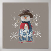 Howdy Winter Cowboy Snowman Poster (Voorkant)