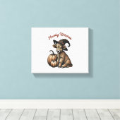 Howdy Witches Halloween Highland Koe Canvas Afdruk (Insitu (Houten vloer))
