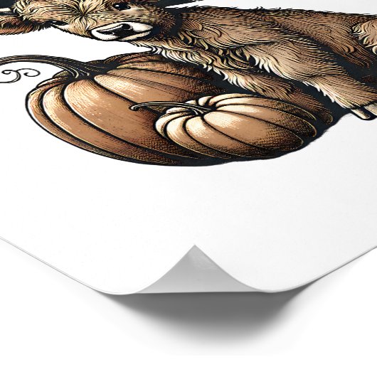 Howdy Witches Halloween Highland Koe Poster (Hoek)