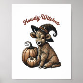 Howdy Witches Halloween Highland Koe Poster (Voorkant)