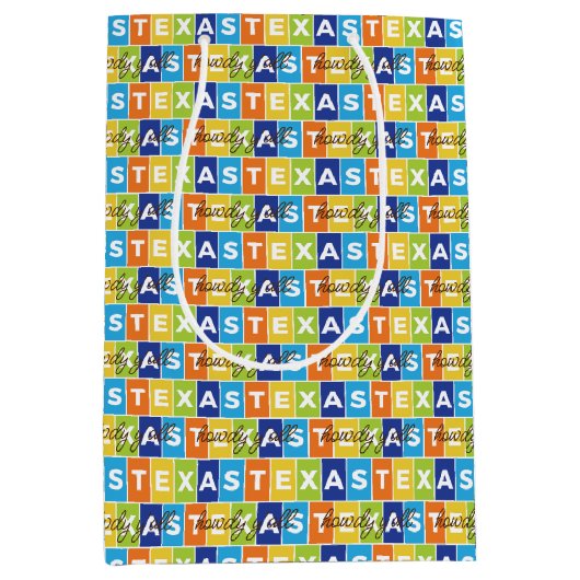 Howdy Y'all Colorful Texas Medium Cadeauzakje (Voorkant)