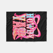 Howdy Yall Cowboy Boots Coquette Bow Western Valen Fleece Deken (Voorkant (Horizontaal))