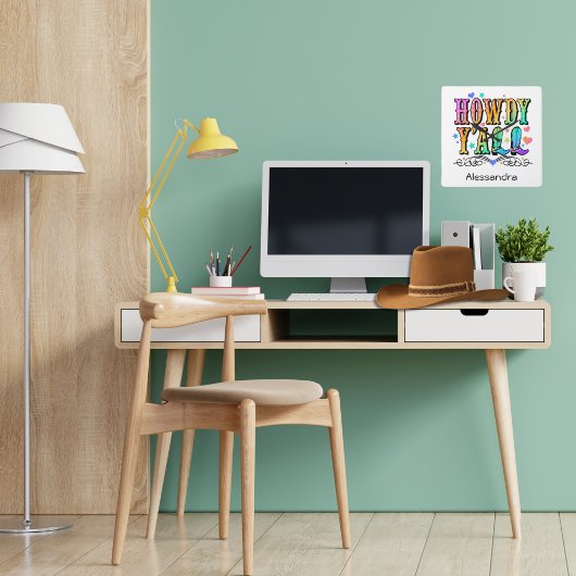 Howdy Y'all Girls Western Vierkante Klok