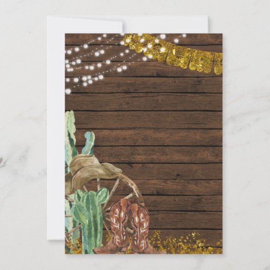 Howdy Y'All Southwestern Cactus laarzen Verjaardag Kaart (Achterkant)