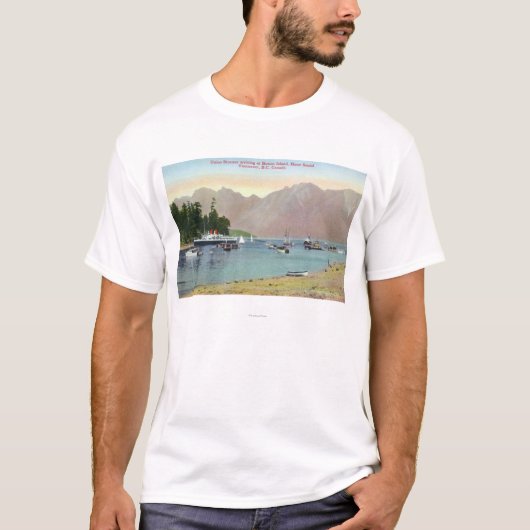 Howe Sound Uitzicht of Union Steamer op Bowen Isla T-shirt (Voorkant)