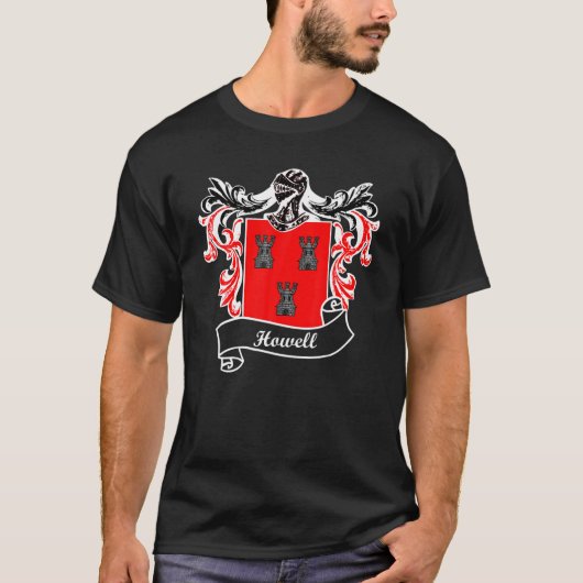 Howell Coat of Arms achternaam familienaam crest T-shirt (Voorkant)
