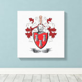 Howell Family Crest Coat. Canvas Afdruk (Insitu (Houten vloer))