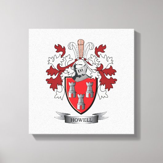 Howell Family Crest Coat. Canvas Afdruk (Voorkant)