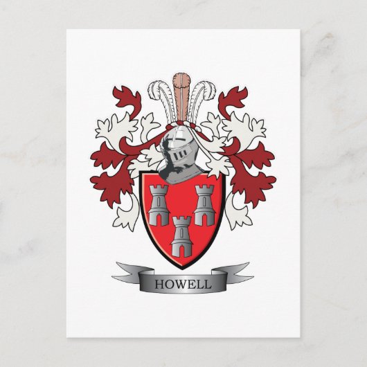 Howell Family Crest Coat of Arms Briefkaart (Voorkant)