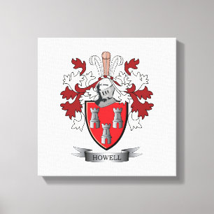 Howell Family Crest Coat of Arms Canvas Afdruk