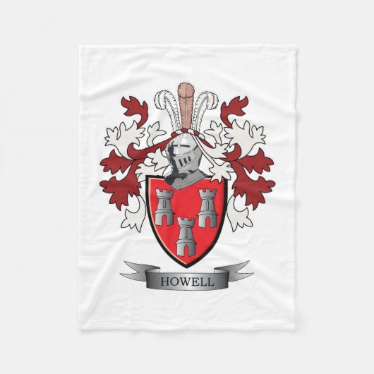 Howell Family Crest Coat of Arms Fleece Deken (Voorkant)