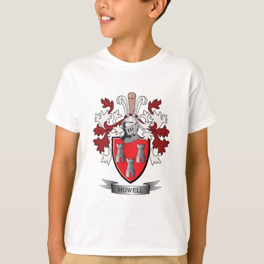 Howell Family Crest Coat of Arms T-shirt (Voorkant)