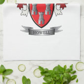 Howell Family Crest Coat of Arms Theedoek (Gevouwen)