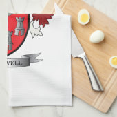 Howell Family Crest Coat of Arms Theedoek (Quarter Fold)