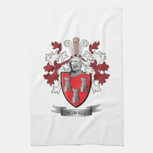 Howell Family Crest Coat of Arms Theedoek