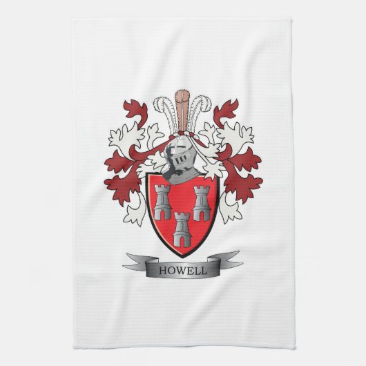 Howell Family Crest Coat of Arms Theedoek (Verticaal)
