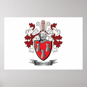 Howell Family Crest Coat. Poster