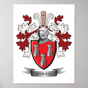 Howell Family Crest Coat. Poster