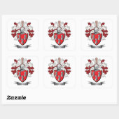 Howell Family Crest Coat. Vierkante Sticker (Vel)