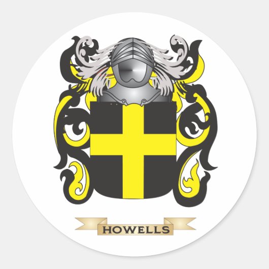 Howells wapenschild (Family Crest) Ronde Sticker (Voorkant)