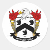 Howes Family Crest Ronde Sticker (Voorkant)