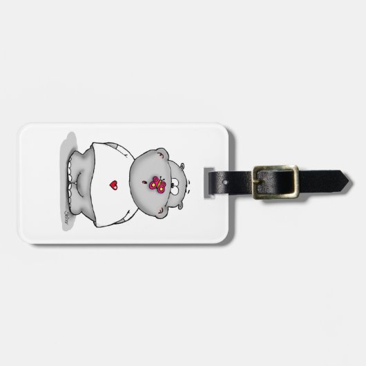 Howie de kleine Hippo - Hippopotamus Bagagelabel (Voorkant horizontaal)