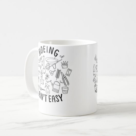 Howing Ain'T Easy Funny Gardening Shirts For Women Koffiemok (Voorkant links)