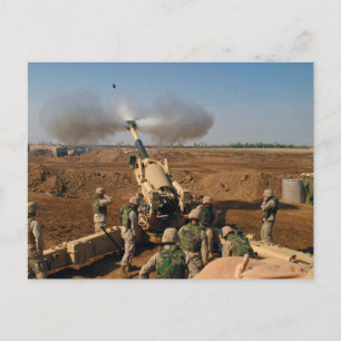 Howitzer Pistool Crew United States Marine Corps Briefkaart
