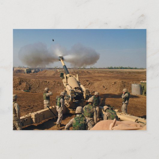 Howitzer Pistool Crew United States Marine Corps Briefkaart (Voorkant)