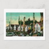 Howkan, Alaska Indian Village en Totems Briefkaart (Voorkant)
