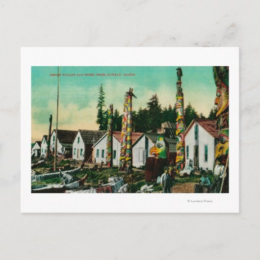 Howkan, Alaska Indian Village en Totems Briefkaart (Voorkant)