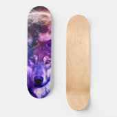 Howl bij de maan met onze sterrenhemelwolf in de n persoonlijk skateboard (Voorkant)