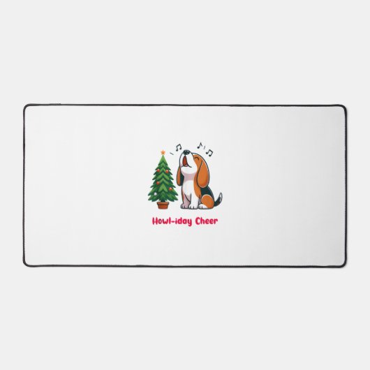 Howl-iday Cheer Beagle met een kerstboom ontwerp Bureaumat (Voorkant)