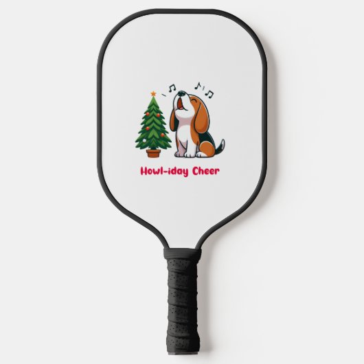 Howl-iday Cheer Beagle met een kerstboom ontwerp Pickleball Paddle (Voorkant)