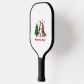 Howl-iday Cheer Beagle met een kerstboom ontwerp Pickleball Paddle (Links)