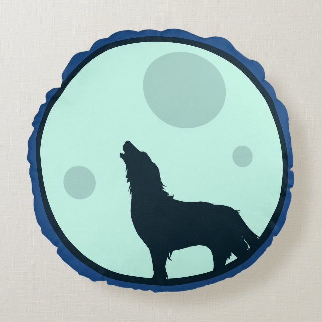 Howl naar de maan rond kussen (Voorkant)