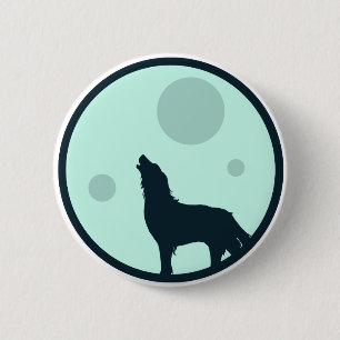 Howl naar de maan ronde button 5,7 cm