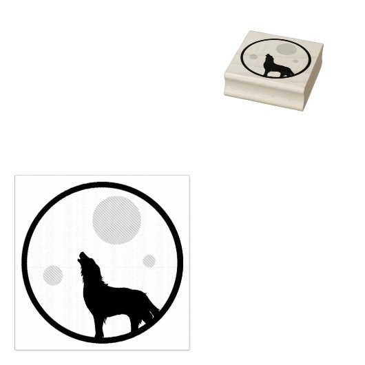 Howl naar de maan rubberstempel (Gestempeld)