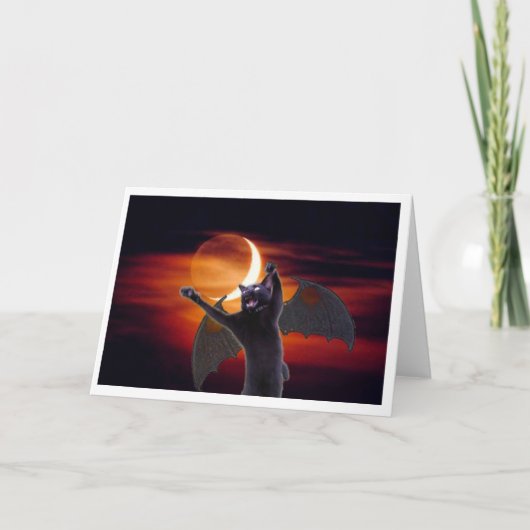 Howl-o-ween Demon Kitteh Kaart (Voorkant)