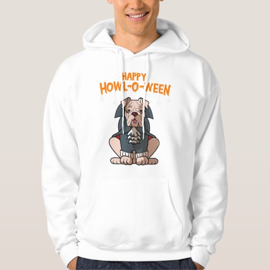 Howl-o-ween Engelse bulldog hond mam halloween kos Hoodie (Voorkant)