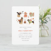 Howl-O-Ween Gepeilde Uitnodiging van Halloween van (Staand voorkant)