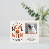 Howl-O-Ween Halloween Party Invitation Briefkaart (Staand voorkant)