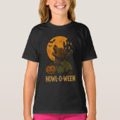 Howl-O-Ween Halloween T-Shirt - Grappige Weerwolf (Voorkant)
