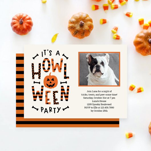 Howl-O-Ween Hond Halloween Feestuitnodiging Kaart