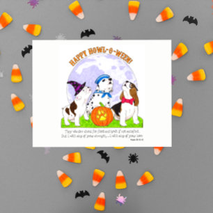 Howl-O-Ween-honden in Costume Halloween Briefkaart