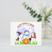 Howl-O-Ween-honden in Costume Halloween Briefkaart (Staand voorkant)